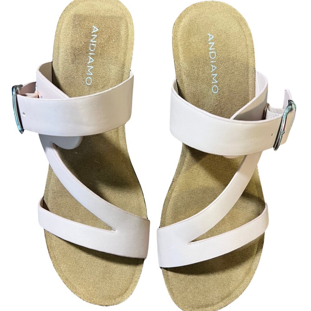 Andiamo “Alabrador” Wide Strap Sandals – Women’s 10W – Blush Pink